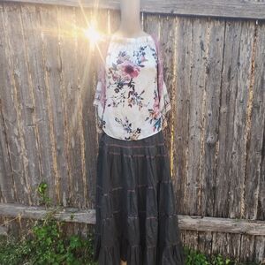 Mix Nouveau Bohemian Tiered Maxi Skirt